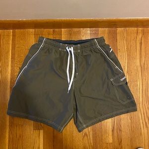 Vintage army olive green speedo swim trunks